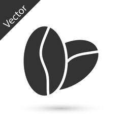 Grey Coffee beans icon isolated on white background. Vector