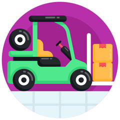 
Icon of forklift truck in flat editable design

