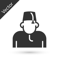 Grey Muslim man icon isolated on white background. Vector