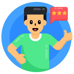 
Customer reviews flat round icon 


