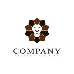 lion head facing the flower mane of african safari wildlife