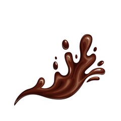 Chocolate splash vector illustration. Hot chocolate, cacao or coffee splash with drops, blobs icon.