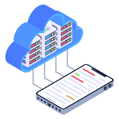 
Cloud with shield denoting isometric icon of private cloud

