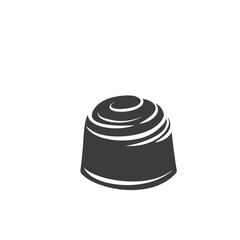 Chocolate candie monochrome glyph icon, vector cut monochrome badgeVector illustration of chocolate in retro style