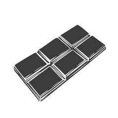 Chocolate bar glyph icon, vector cut monochrome badge. Chocolate bar in retro monochrome style.