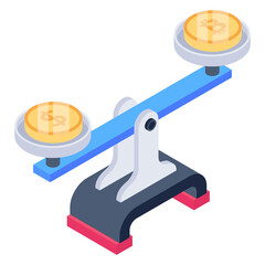 
Financial balance isometric trendy icon 

