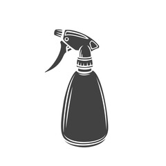Garden sprayer glyph icon, vector cut monochrome badge. Bottle aerosol, garden tools illustration.