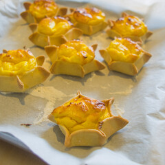 sweets with excellent cream prepared with fresh eggs