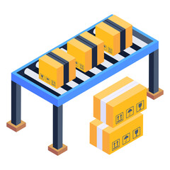 
Isometric icon of pallet jack trendy vector design  

