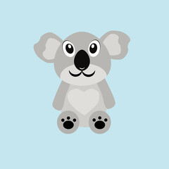 Koala.A marsupial bear native to the forests of Eastern Australia. Soft toy. Can be used for design of business cards, icons, wallpapers.