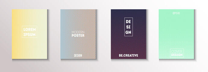 Wavy Minimal Cover Vector Set. Cool Technology Wallpaper. 80s Neon