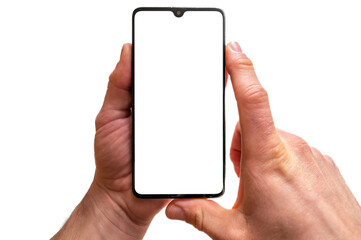 Smartphone mit weißem Display als Vorlage für individuelle Anpassungen