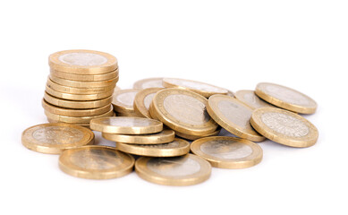 A pile of euro coins
