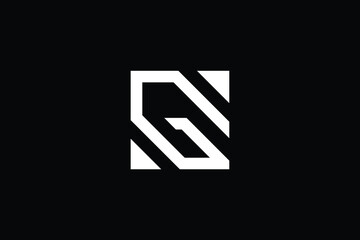 Fototapeta premium NG logo letter design on luxury background. GN logo monogram initials letter concept. NG icon logo design. GN elegant and Professional letter icon design on black background. N G GN NG