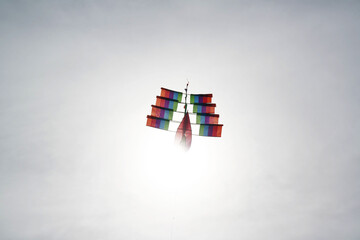 Ship kite flying in the wind