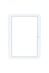 isolated white tablet with white screen