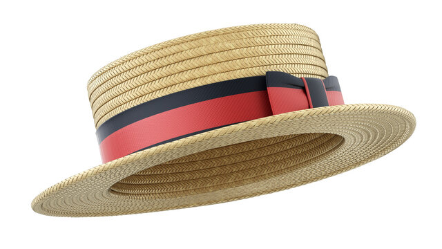 Boater hat isolated on white background - 3D illustration