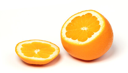 Fototapeta na wymiar Sliced large orange isolated