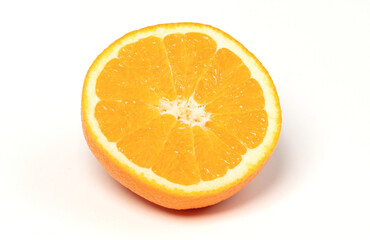 Sliced large orange isolated
