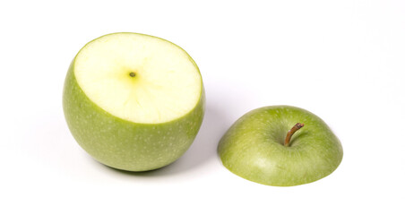 Sliced ripe juicy green apple