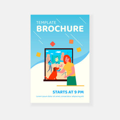 Happy owners training dogs on special site. Friend, puppy, hound flat vector illustration. Domestic animals and pets concept for banner, website design or landing web page