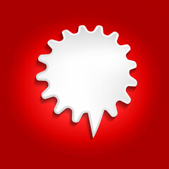 Vector comic speech bubble on color background. Isolated colorful banner, empty paper shape. Cartoon flat illustration for chat. Template frame. Hand draw style, dialog cloud