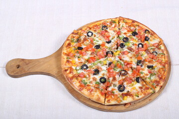 Italian Pizza decorated with a nice serve.