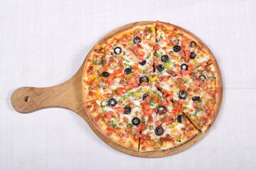 Italian Pizza decorated with a nice serve.
