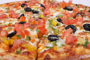 Italian Pizza decorated with a nice serve.