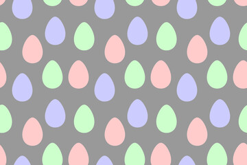 Seamless easter pattern with ornamental eggs. Vector pastel multicolor holiday decorations, backgrounds and textures. For fabric, textile, wrapping paper, packaging, web