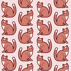 Cat sitting, simple trendy pattern with cats. Cartoon vector illustration for prints, clothing, packaging and postcards. 