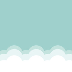 Blue sky clouds background, vector illustration