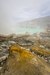 Ijen volcano in East Java, Indonesia