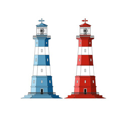 sea ​​lighthouse for navigation with decorated background modern vector design for graphics