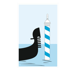 venice grand canal symbol historical italian touristic city, gondola and venice lagoon © DELOYS