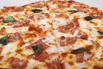 Italian Pizza decorated with a nice serve.
