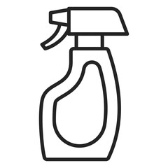 Spray bottle icon vector isolated. Line symbol of a chemical liquid in plastic bottle. Outlined container.
