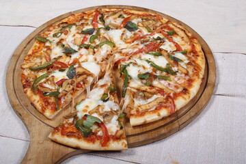 Italian Pizza decorated with a nice serve.