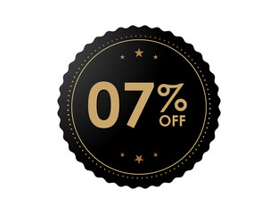 7% OFF Sticker, 7 percent discount Special Offer Price Label