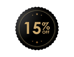 15% OFF Sticker, 15 percent discount Special Offer Price Label
