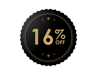 16% OFF Sticker, 16 percent discount Special Offer Price Label