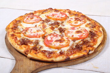 Italian Pizza decorated with a nice serve.