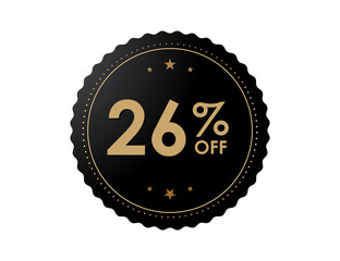 26% OFF Sticker, 26 percent discount Special Offer Price Label
