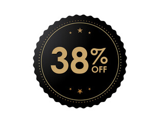 38% OFF Sticker, 38 percent discount Special Offer Price Label