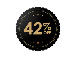 42% OFF Sticker, 42 percent discount Special Offer Price Label