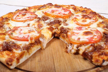 Italian Pizza decorated with a nice serve.