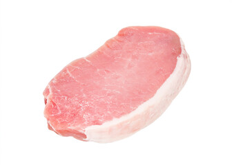 raw pork loin on a white background