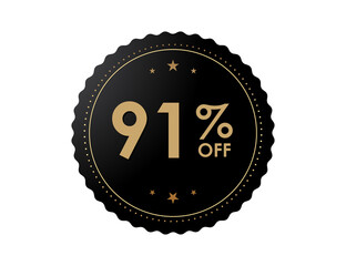91% OFF Sticker, 91 percent discount Special Offer Price Label