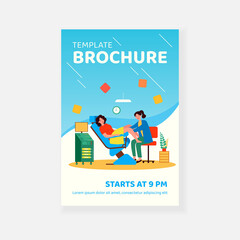 Doctor examining patient in gynecological chair. Woman visiting doctor for cervix checkup screening. Flat vector illustration for gynecology, obstetrics, medical examination concept