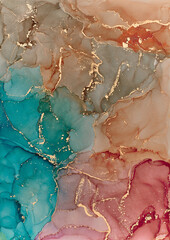 Naklejka premium Alcohol ink art.Mixing liquid paints. Modern, abstract colorful background, wallpaper. Marble texture.Translucent colors